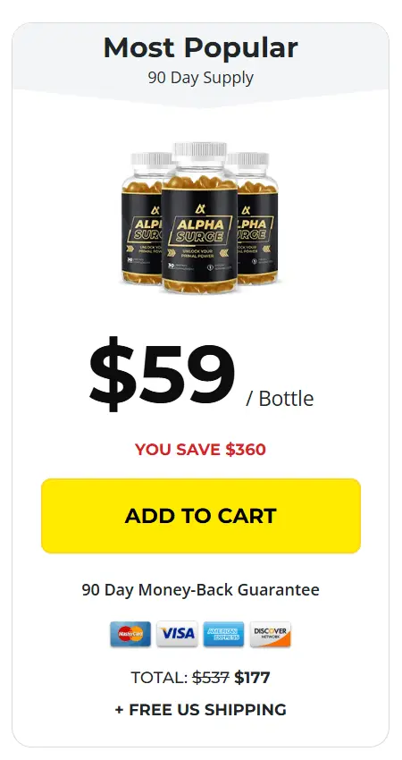 Alpha Surge 3 bottle 90 day pack with free shipping